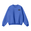 345GSM Men's Solid Color Crewneck Sweatshirt Cyan Blue