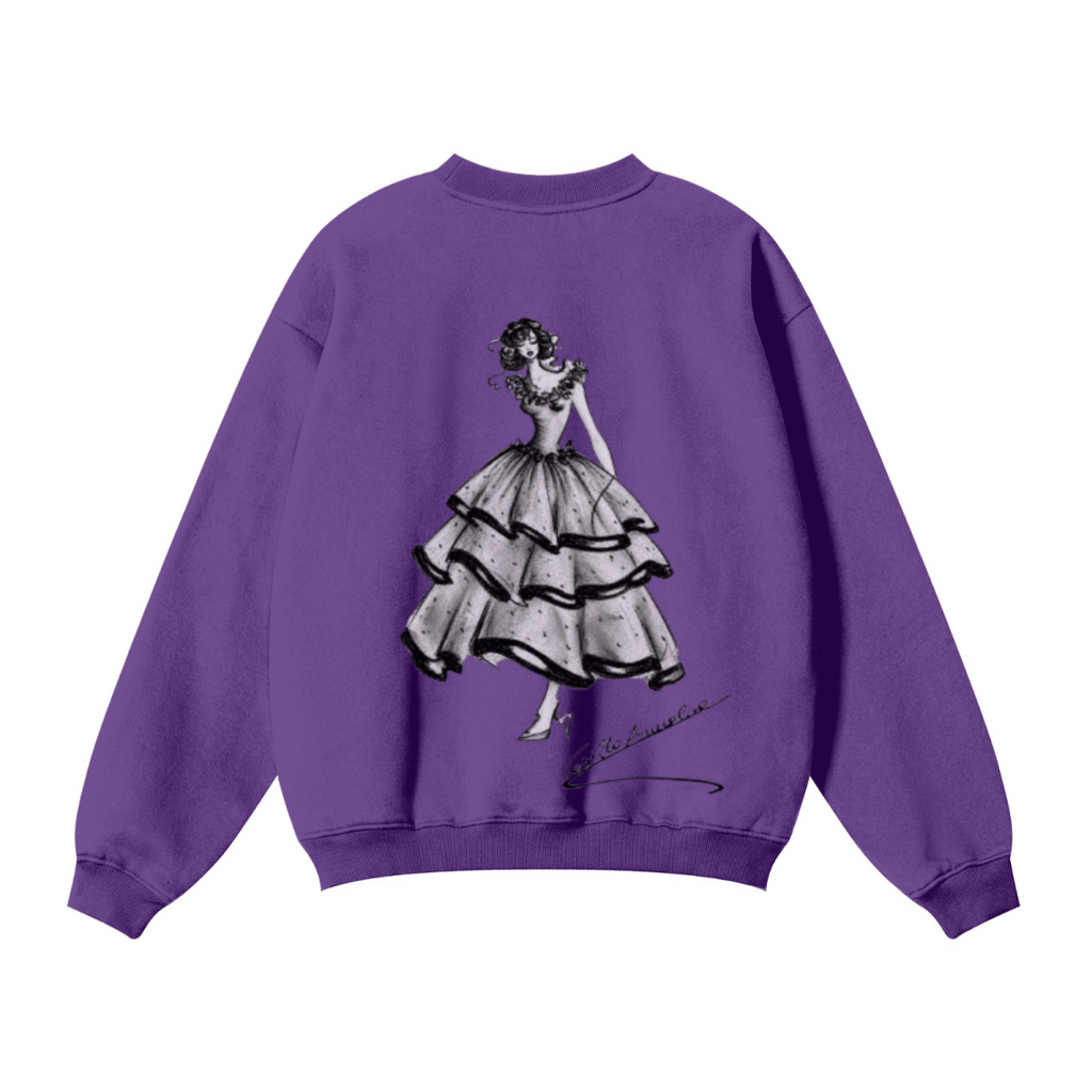345GSM Men's Solid Color Crewneck Sweatshirt Purple