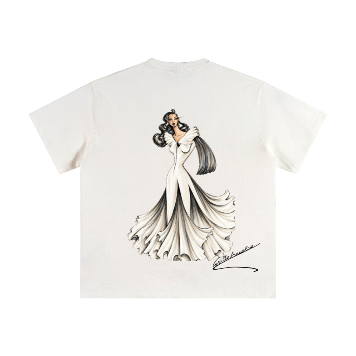 345GSM Unisex Solid-Color Heavyweight Crew Neck T-shirt White