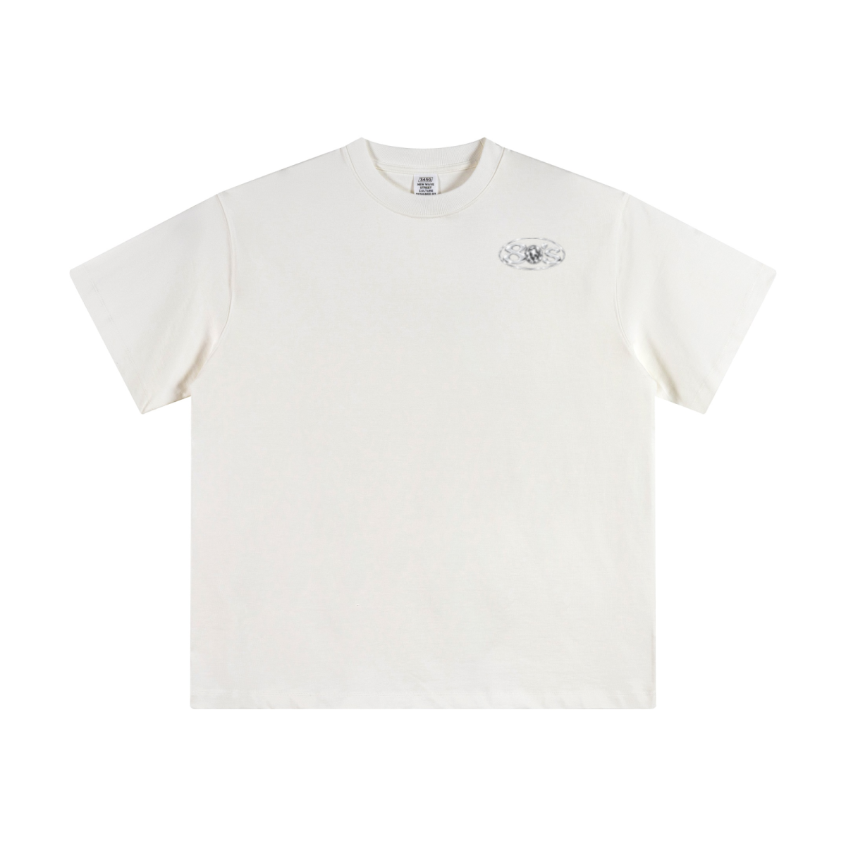 345GSM Unisex Solid-Color Heavyweight Crew Neck T-shirt White