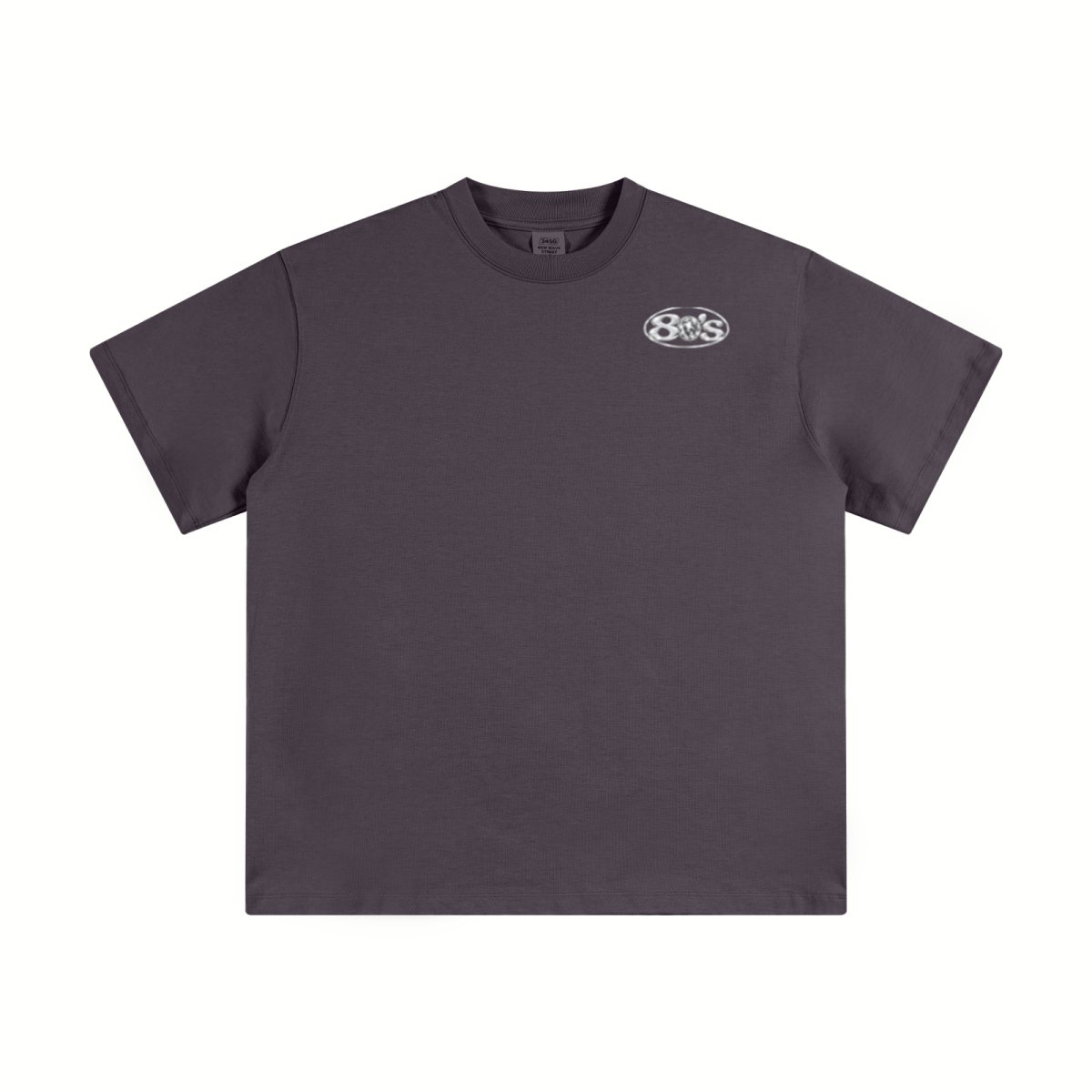 345GSM Unisex Solid-Color Heavyweight Crew Neck T-shirt  Faded Purple